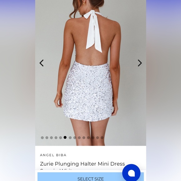Angel Biba by Selfie Leslie White Sequin Mini Dress - Picture 7 of 7
